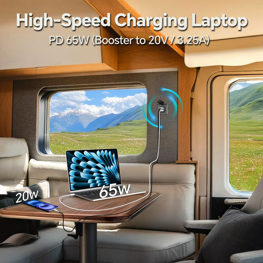 83W RV USB Outlet 65W PD & 18W USB-A Dual Port Power Socket