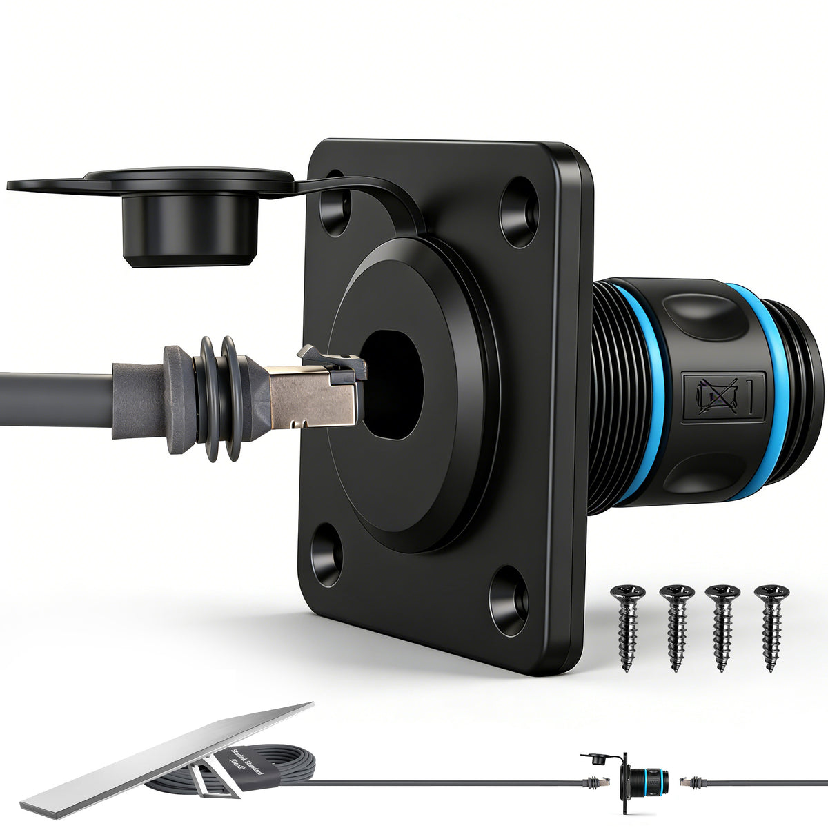 Waterproof Pass Through RJ45 Wall Socket for Starlink Gen3