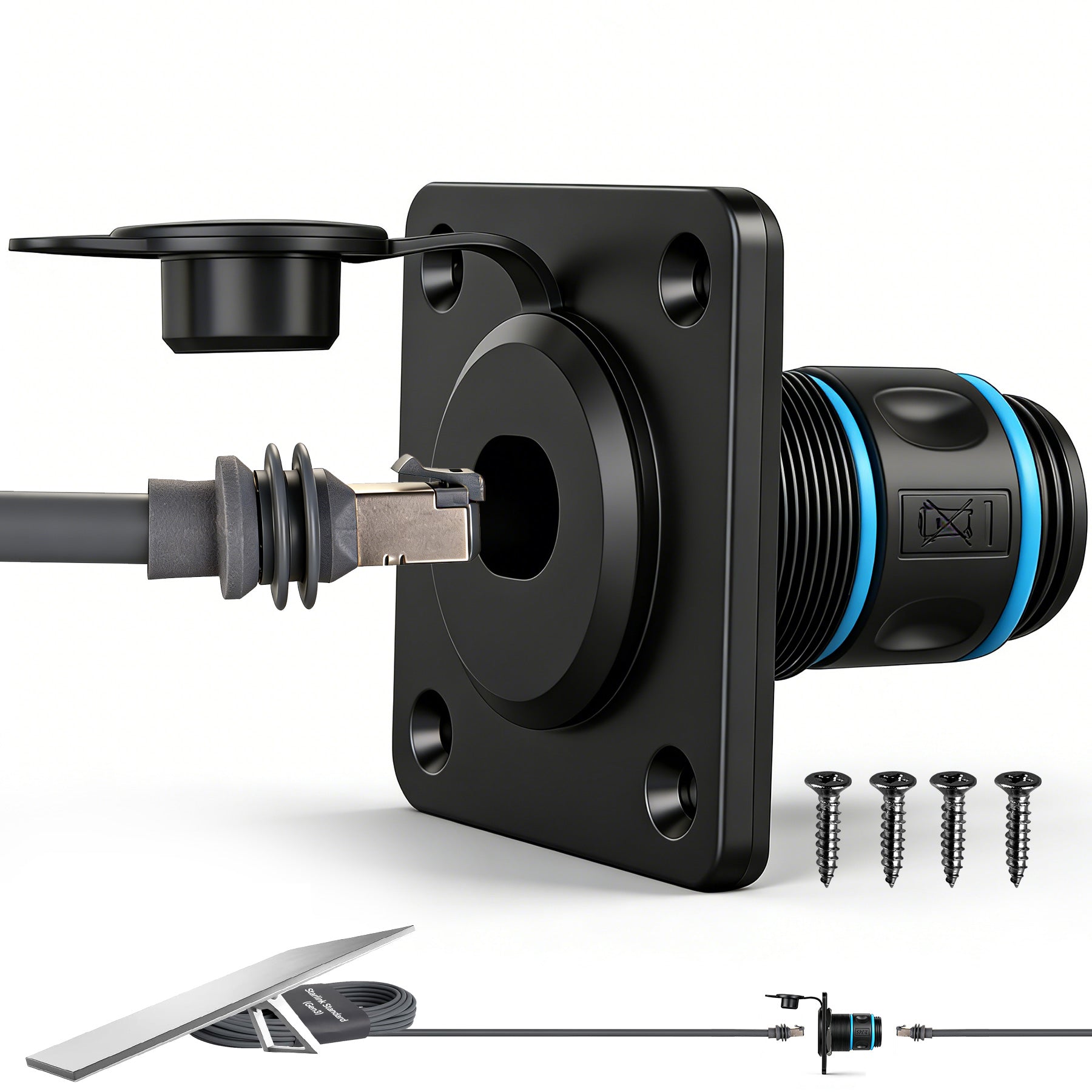 Waterproof Pass Through RJ45 Wall Socket for Starlink Gen3