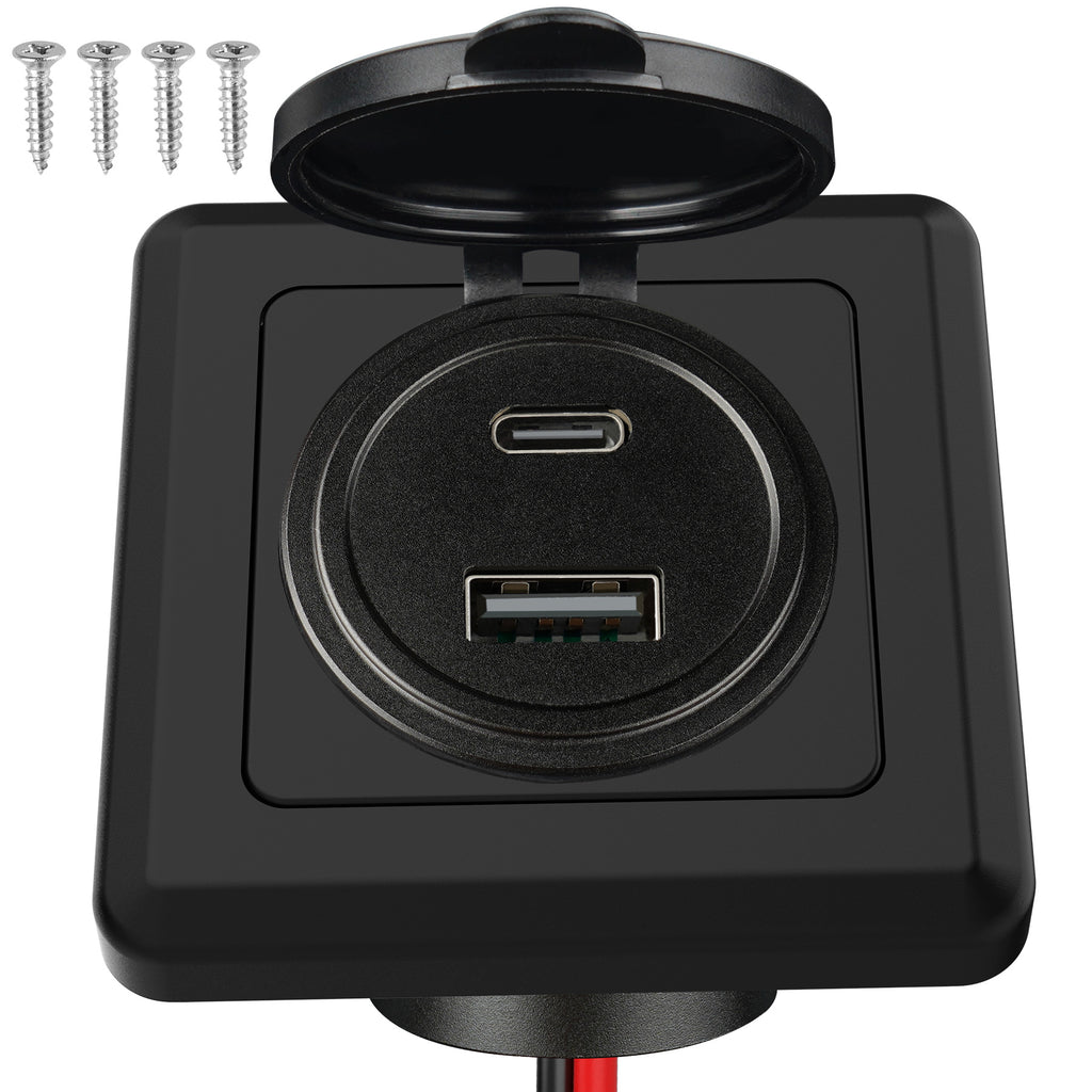 RV USB Outlet 12V Wall Mount 48W