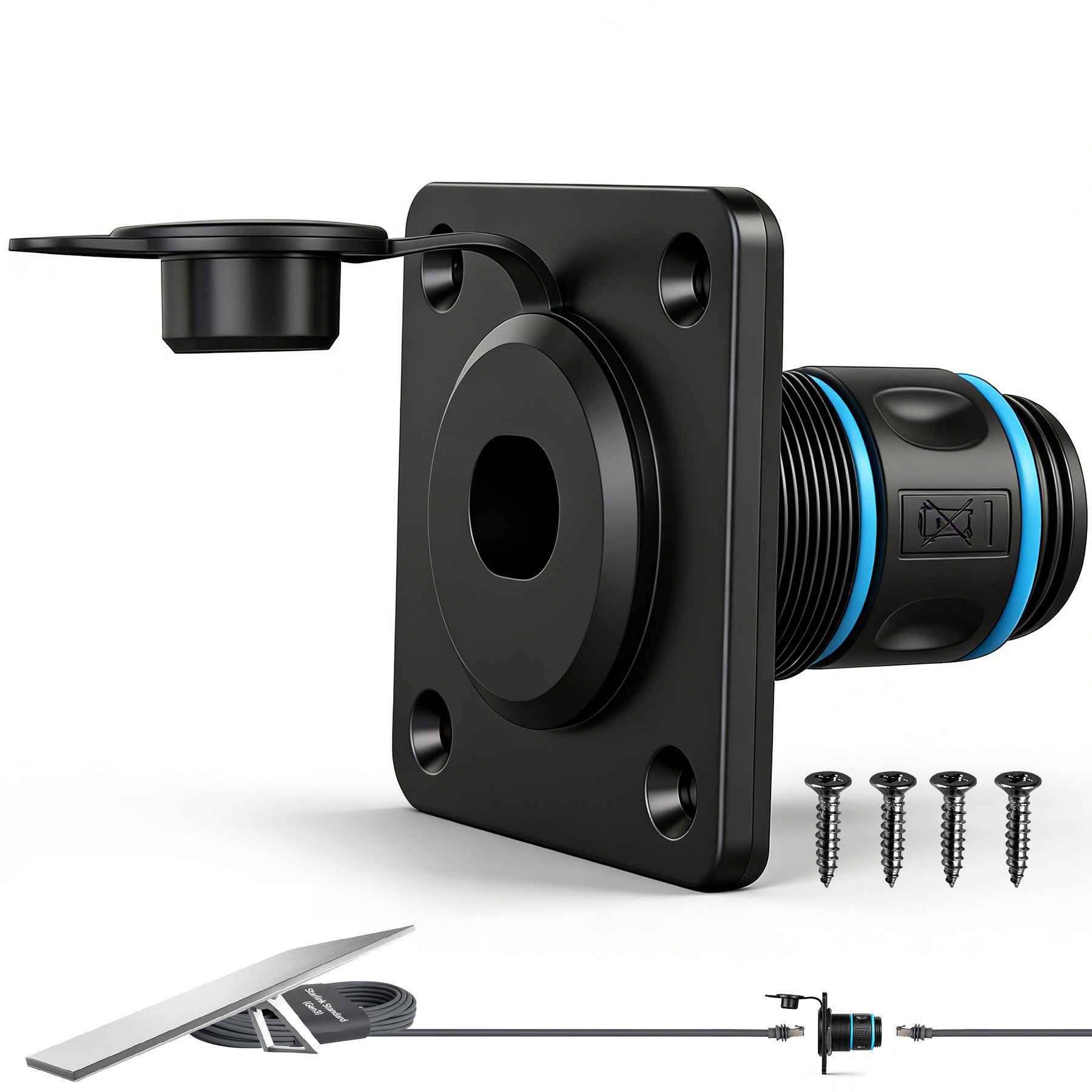 Waterproof Pass Through RJ45 Wall Socket for Starlink Gen3