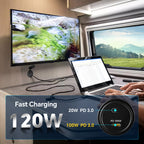 12V USB Socket Aluminum Outlet, 100W PD3.0 USB-C & 20W PD