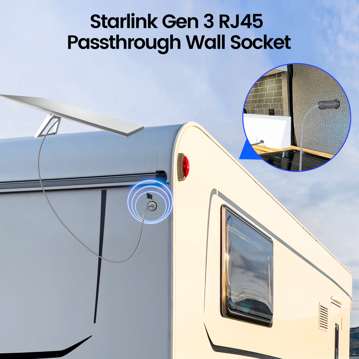 IP68 Waterproof RJ45 Bulkhead Connector for Starlink Gen 3/Gen 4