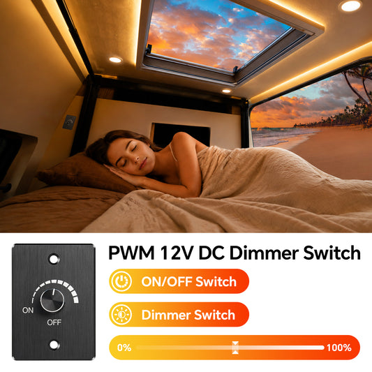 12V Dimmer Switch PWM LED Rotary Knob 5A