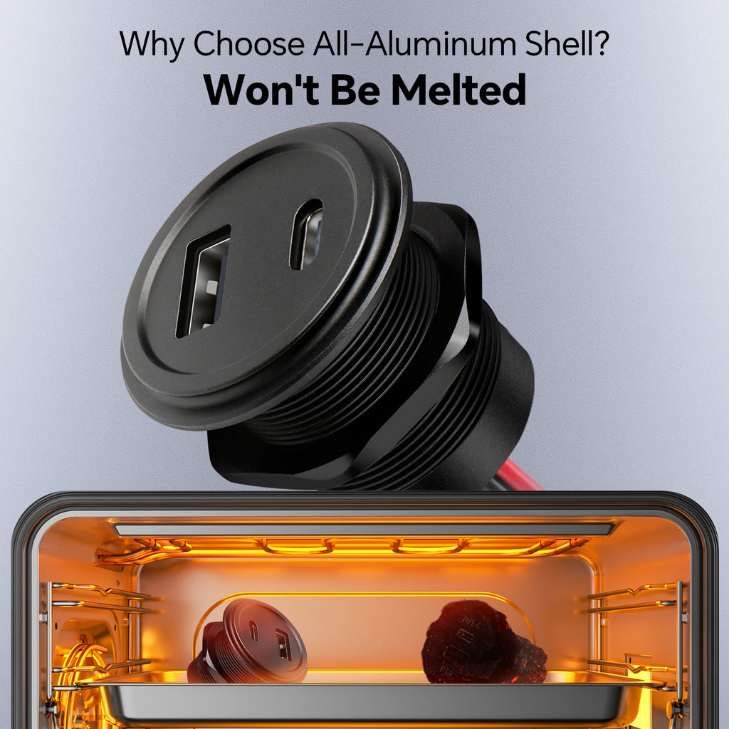 12V USB Socket 48W, 30W PD3.0 & 18W QC3.0