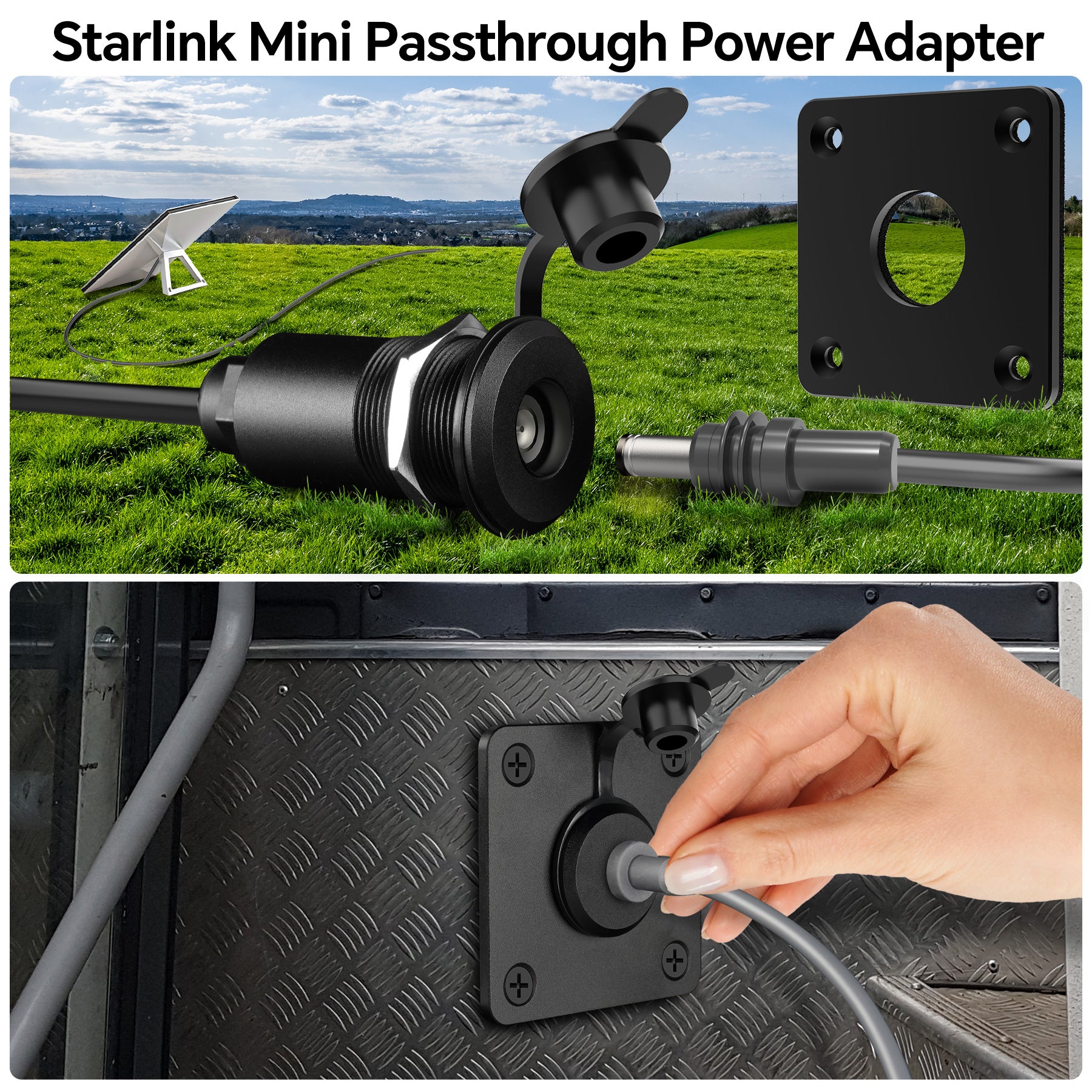 Waterproof Wall Socket Passthrough for Starlink Mini (1 Pack)