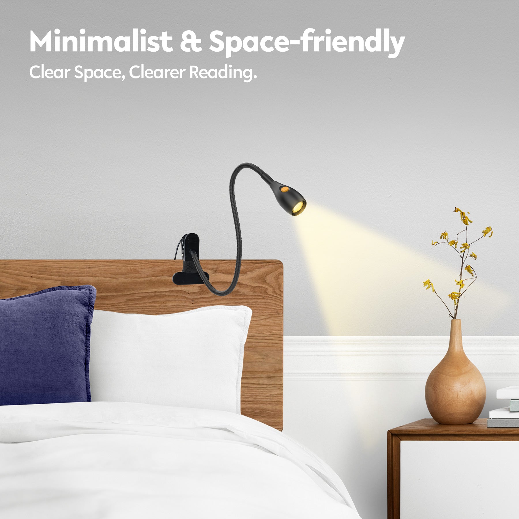 Reading Light for Clip on Lamp Bed Headboard