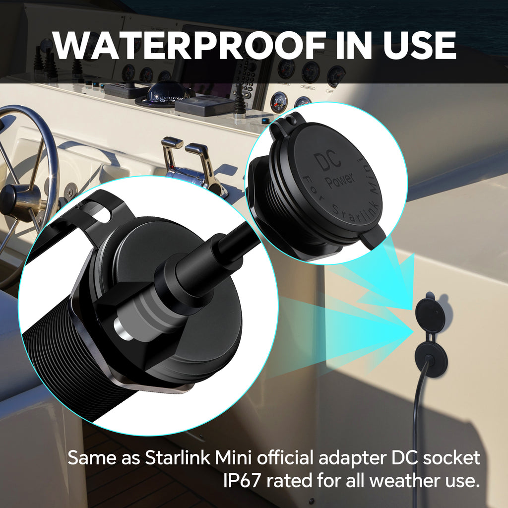 12V Adapter Recessed Mount for Starlink Mini 12V Adapter