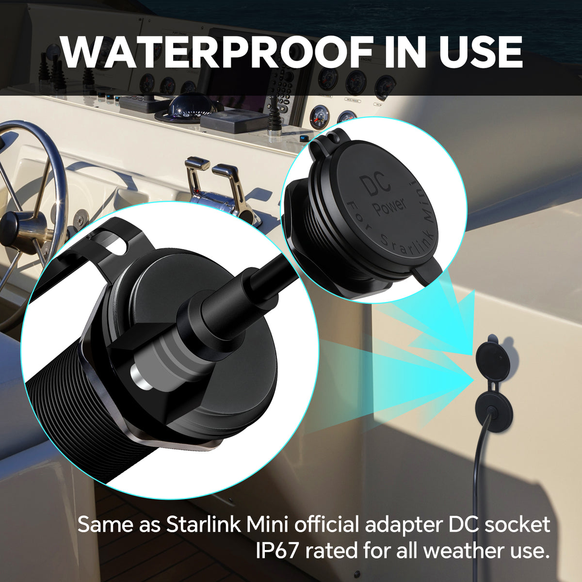 12V Adapter Recessed Mount for Starlink Mini 12V Adapter