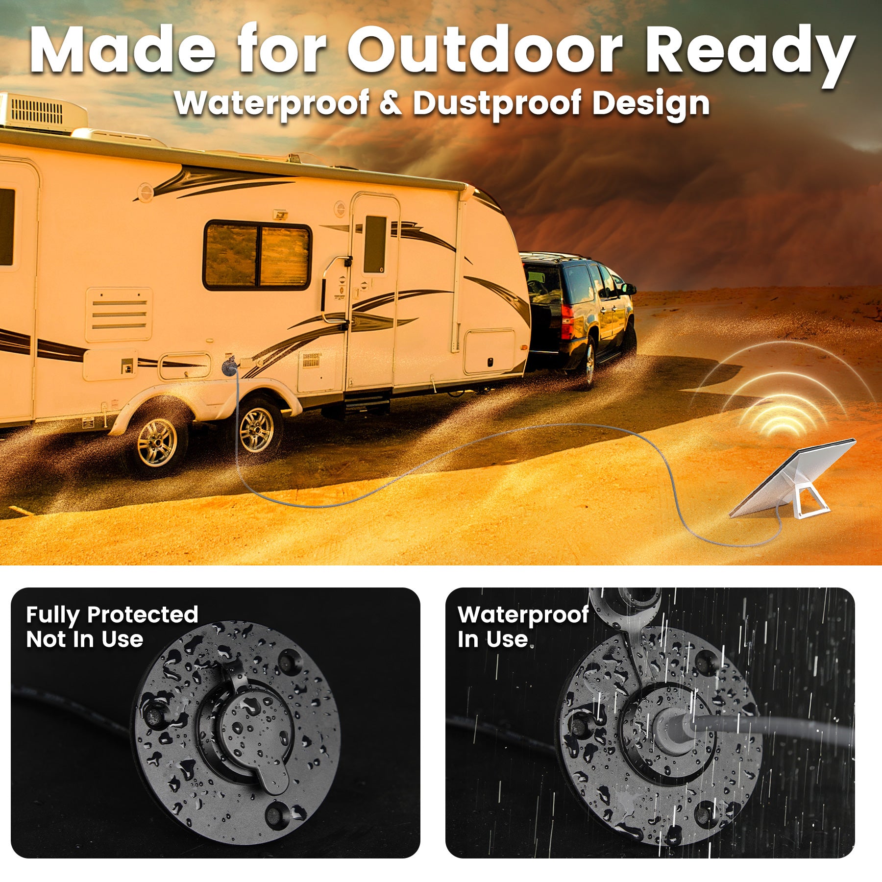 DC Female Power Socket, Aluminum Wall Pass Through Kit for Starlink Mini