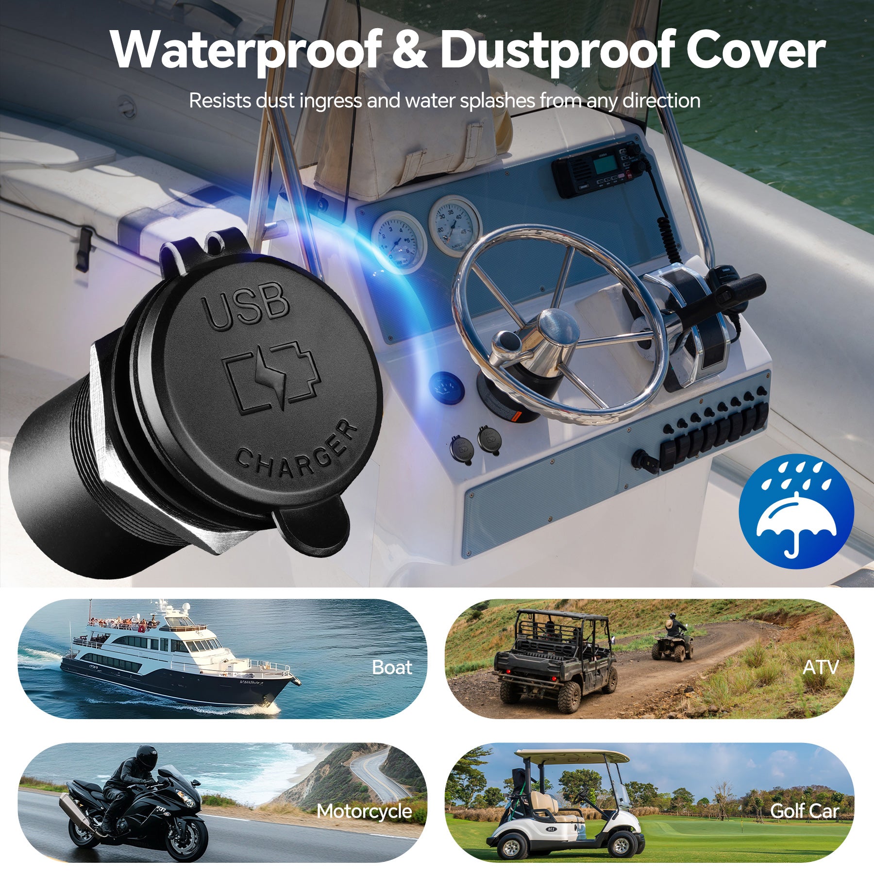 83W 12V USB Socket 65W PD3.0, 18W QC3.0