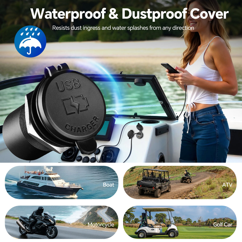 83W 12V USB Socket 65W PD3.0, 18W QC3.0