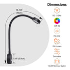 12V Reading Light RV Boat Flexible Spot Built-in USB-C Charger Dimmable