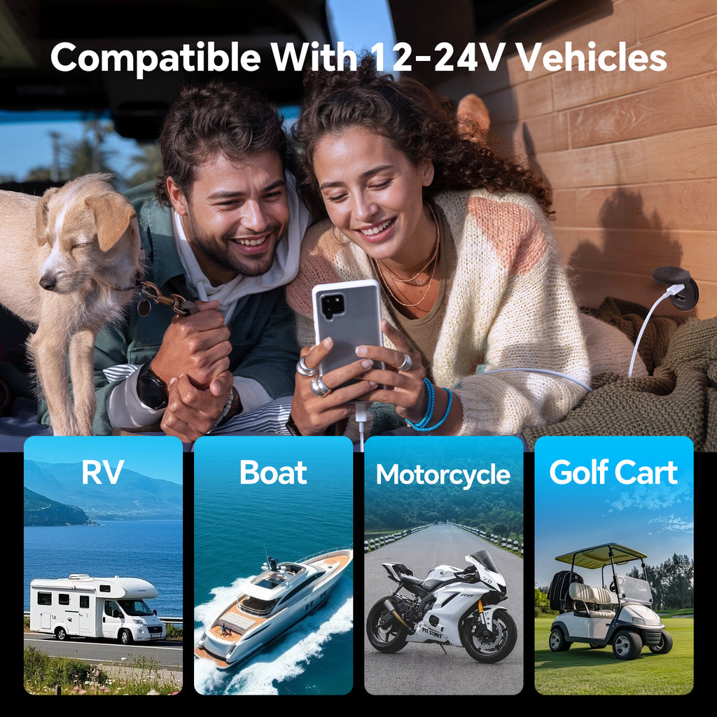 12V USB Socket 48W, 30W PD3.0 & 18W QC3.0