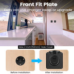 RV USB Outlet 12V Wall Mount 48W