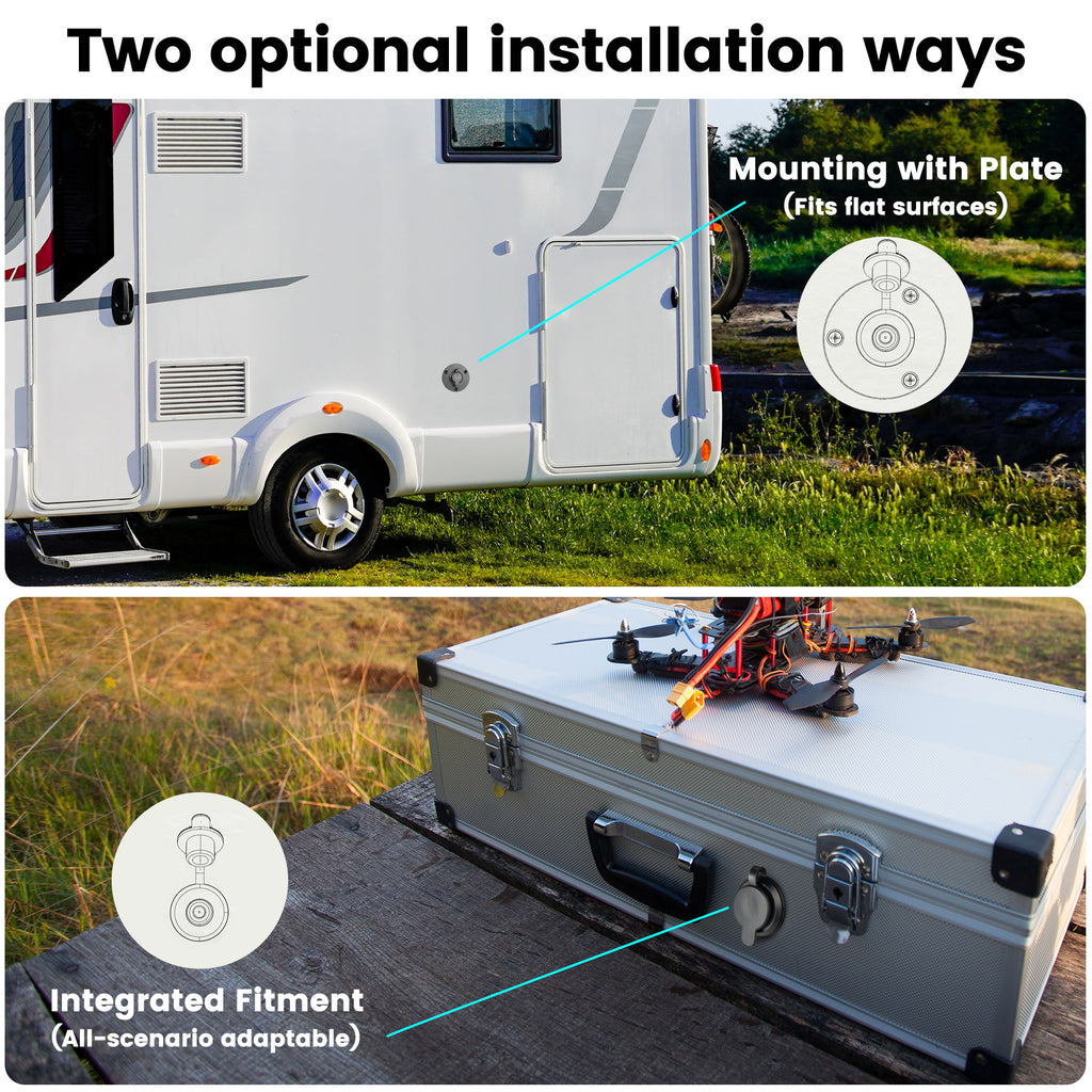 DC Female Power Socket, Aluminum Wall Pass Through Kit for Starlink Mini