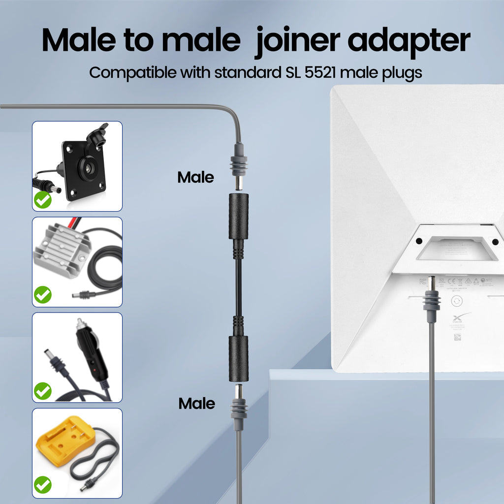 DC Female to Female Adapter for Starlink Mini Power Cord