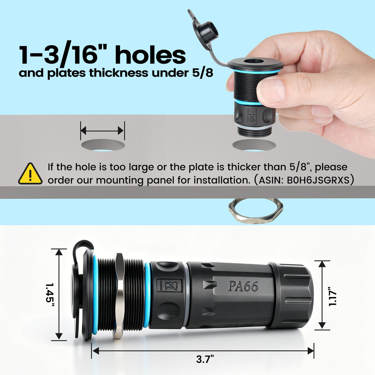 IP68 Waterproof RJ45 Bulkhead Connector for Starlink Gen 3/Gen 4