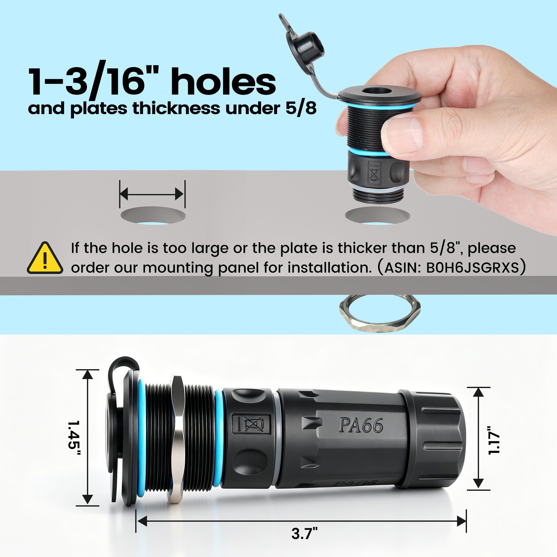 IP68 Waterproof RJ45 Bulkhead Connector for Starlink Gen 3/Gen 4