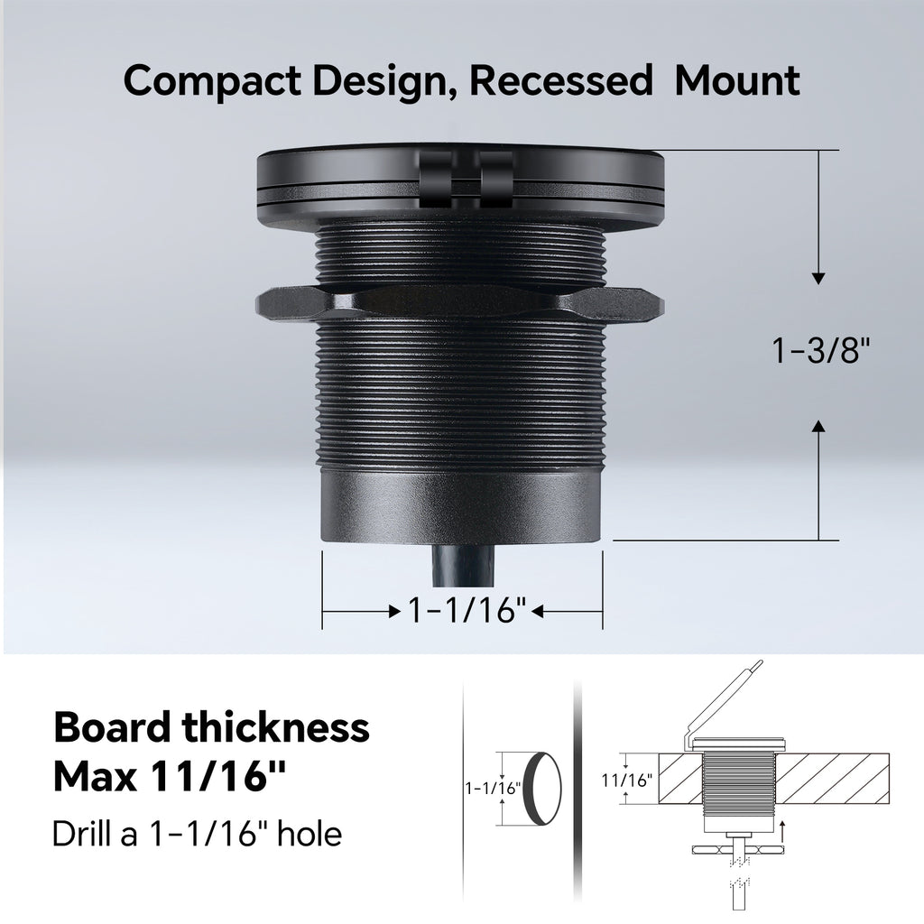 12V USB Socket 48W, 30W PD3.0 & 18W QC3.0