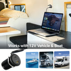 12V USB Socket Aluminum Outlet, 100W PD3.0 USB-C & 20W PD